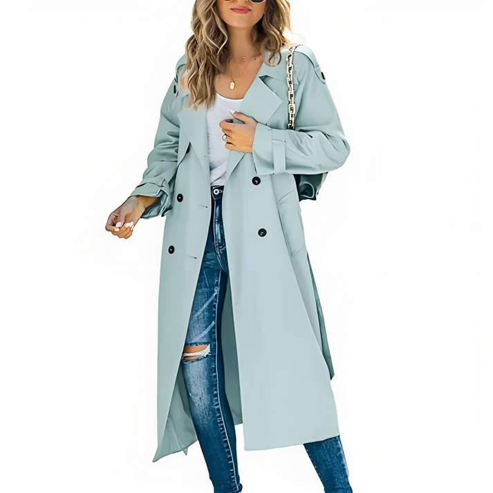 Trench Chic à Double Boutonnage pour Femmes