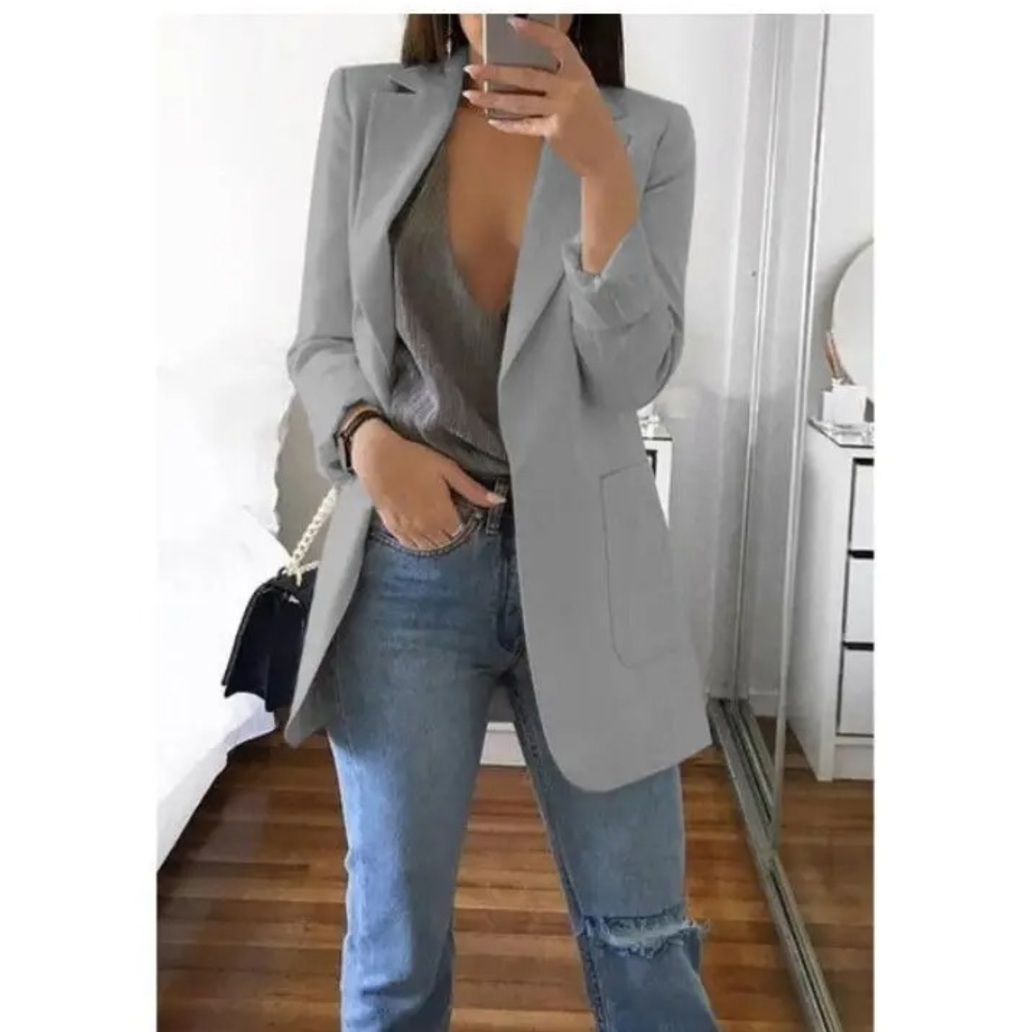 Blazer Croisé Imprimé pour Femmes - Idéal pour le Bureau