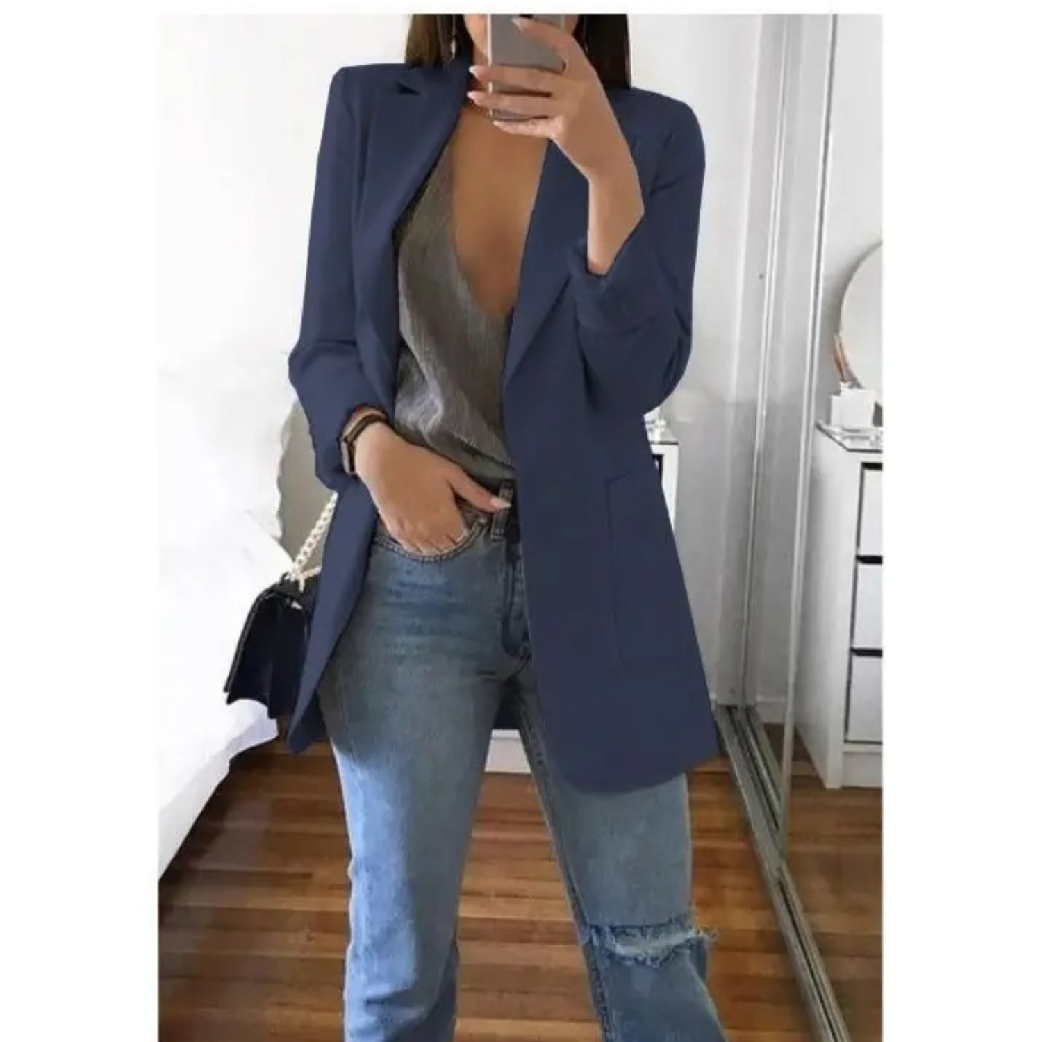 Blazer Croisé Imprimé pour Femmes - Idéal pour le Bureau