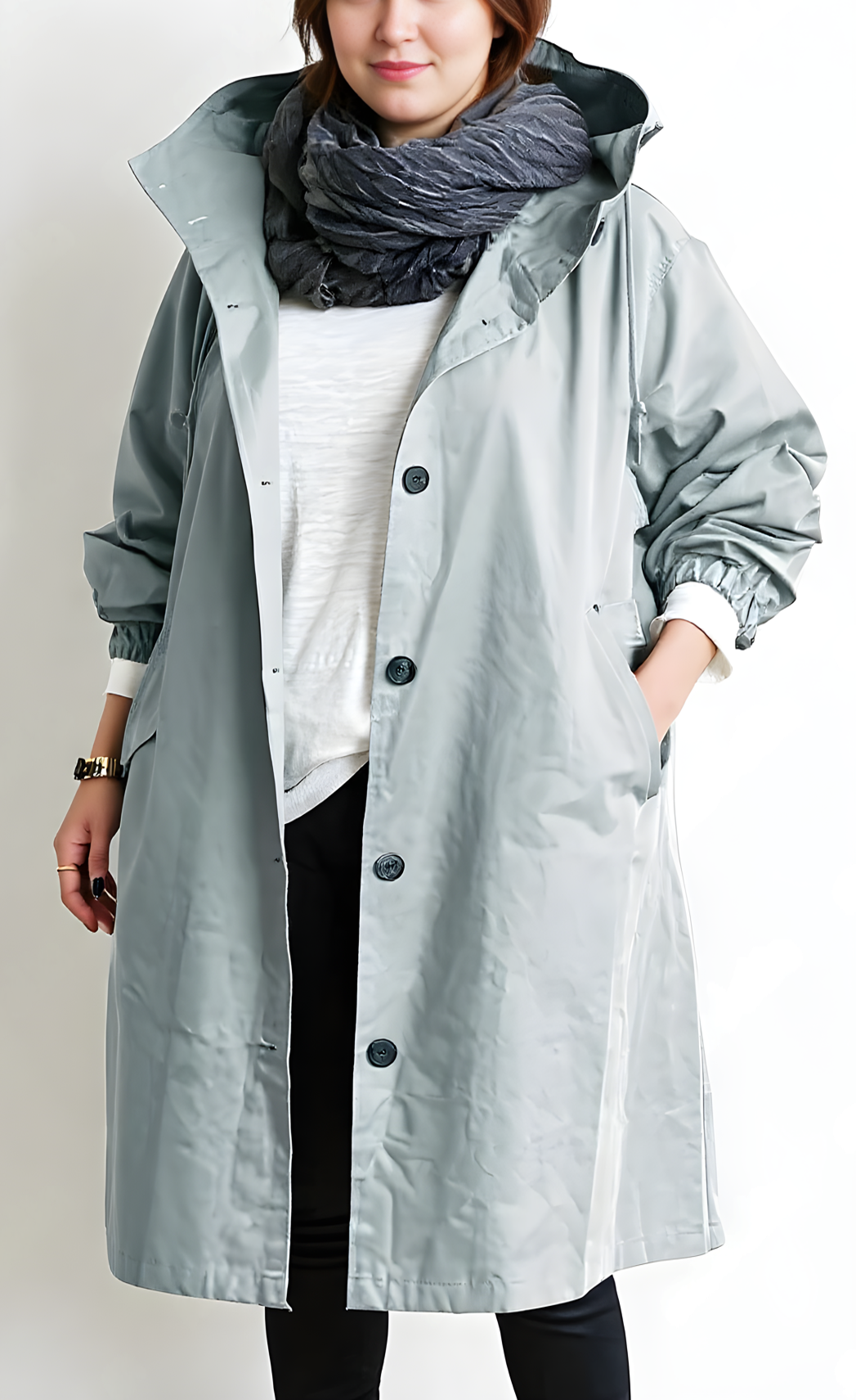 Grand Taille Manteau Trench Imperméable pour Femme