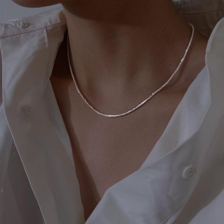 Collier Céleste en Argent à Double Chaîne pour Femmes