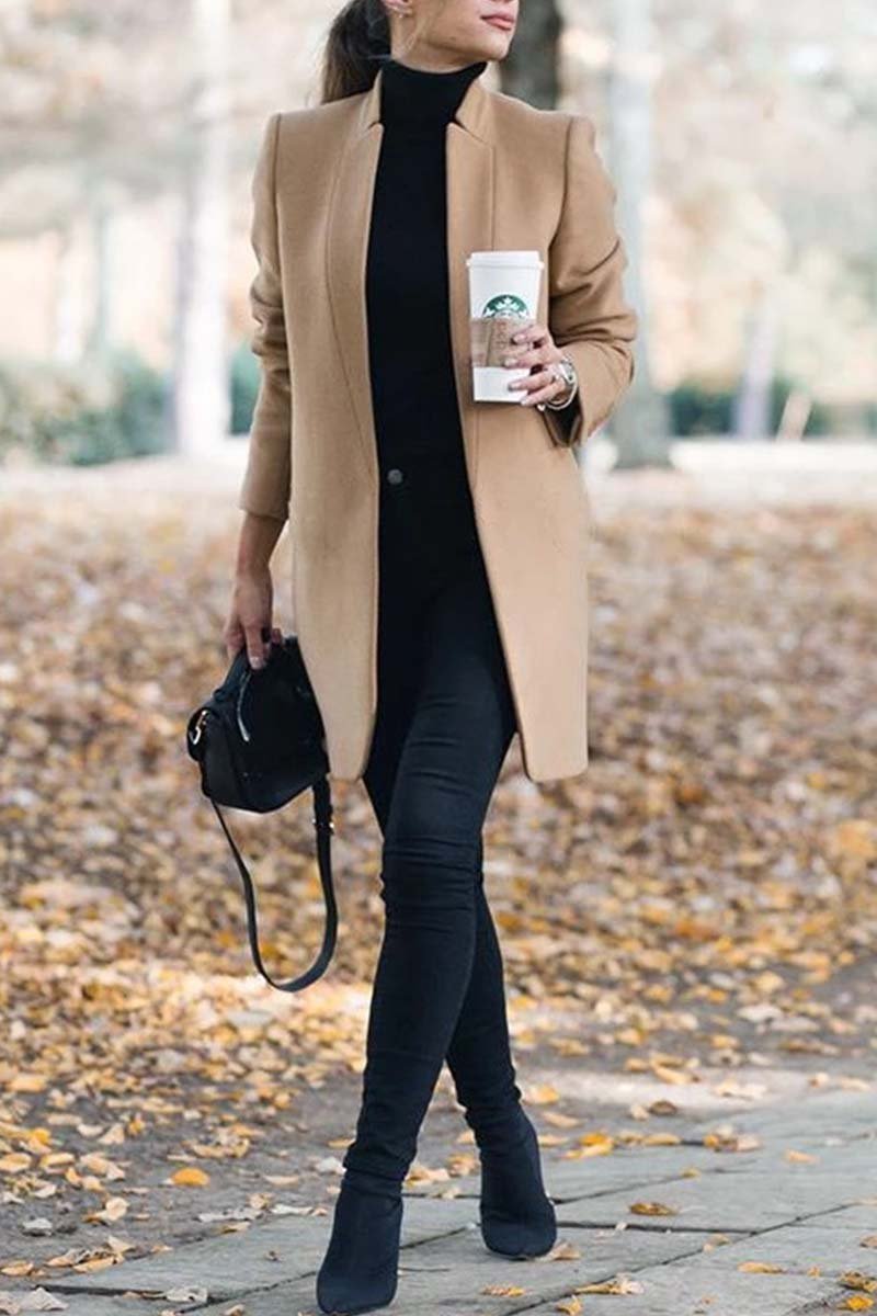 Chic Coat with High Collar