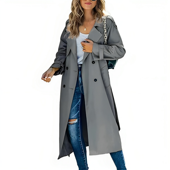 Trench Chic à Double Boutonnage pour Femmes