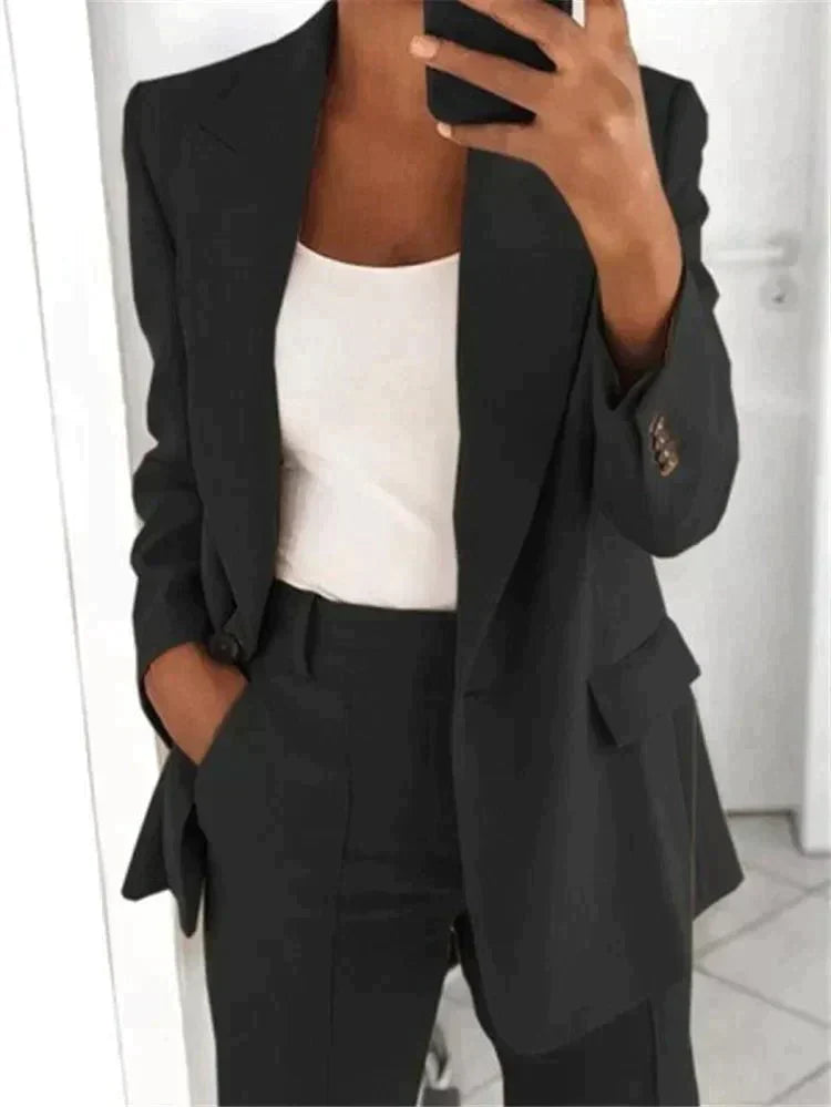 Ensemble Blazer et Pantalon Large à Deux Pièces