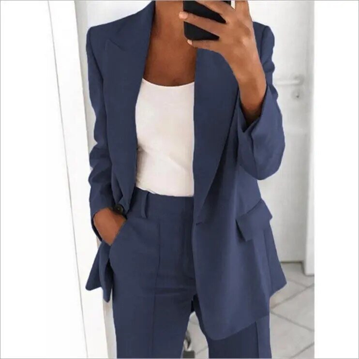 Ensemble Blazer et Pantalon Large à Deux Pièces