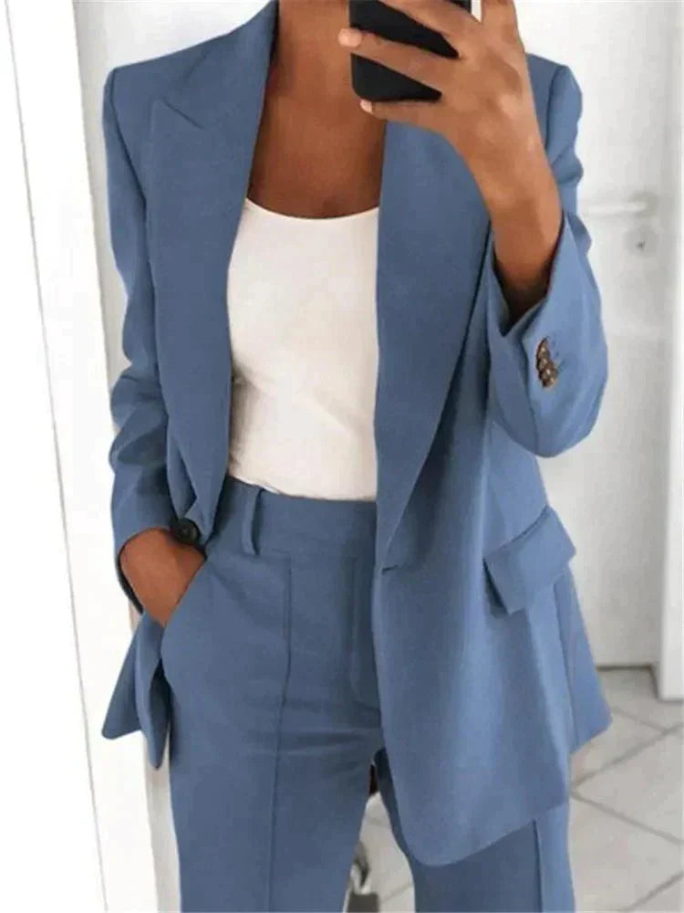 Ensemble Blazer et Pantalon Large à Deux Pièces