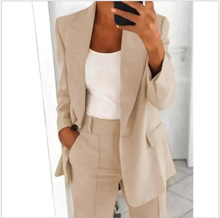 Ensemble Blazer et Pantalon Large à Deux Pièces