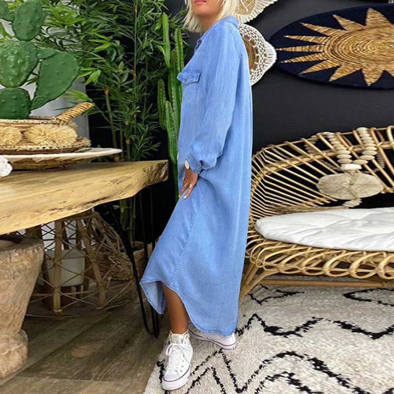 Robe en Jean Femme Unie