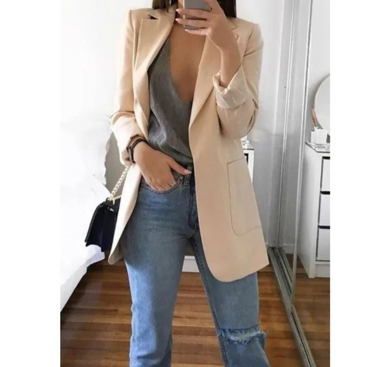 Blazer Croisé Imprimé pour Femmes - Idéal pour le Bureau