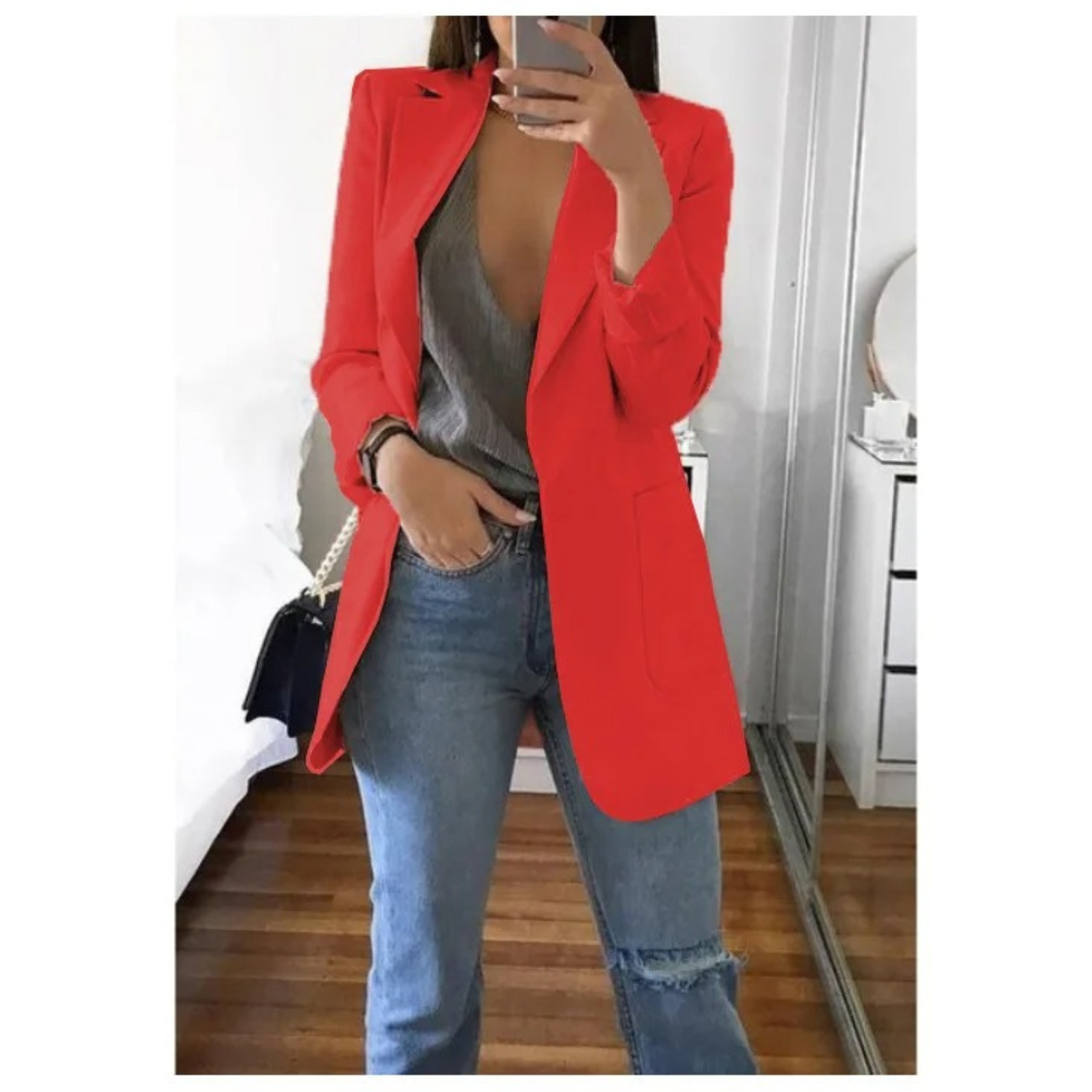 Blazer Croisé Imprimé pour Femmes - Idéal pour le Bureau