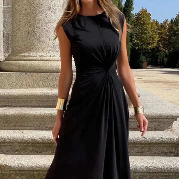 Robe Maxi Élégante à Manches Longues pour Femmes - Teinte Unie Idéale pour les Soirées