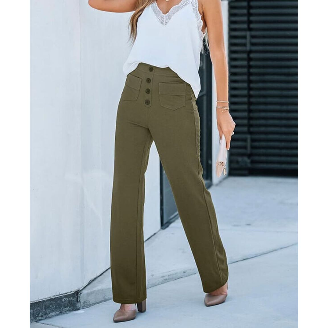 High-Waisted Stretch Pants