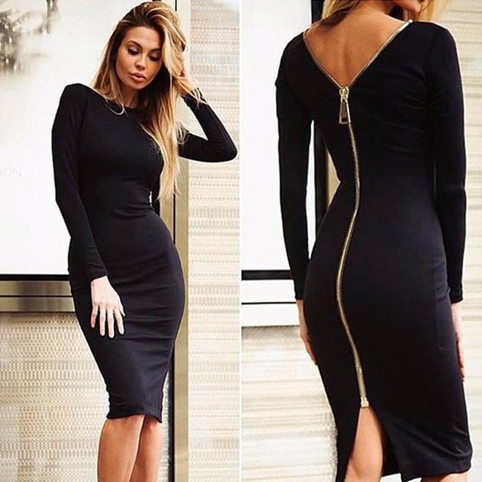 Robe Bodycon Bernadeth avec Fermeture Éclair Longitudinale au Dos