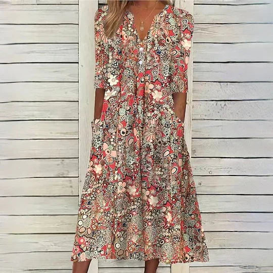 Hannah Floral Midi Dress