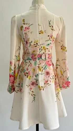 Robe Mini Imprimée avec Boutonnage