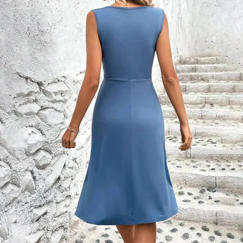 Robe Midi d'Été Femme - Coupe au Niveau des Genoux