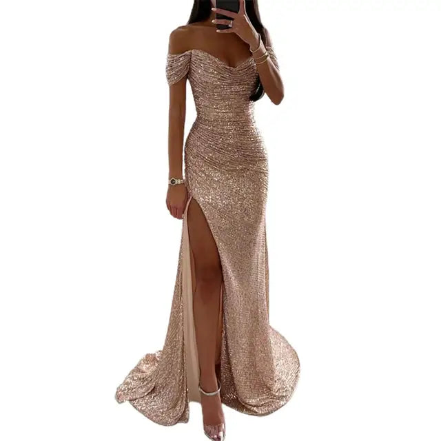 Robe de Soirée Élégante avec Décolleté en V