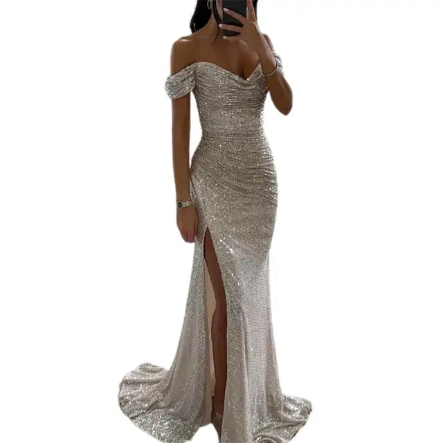 Robe de Soirée Élégante avec Décolleté en V