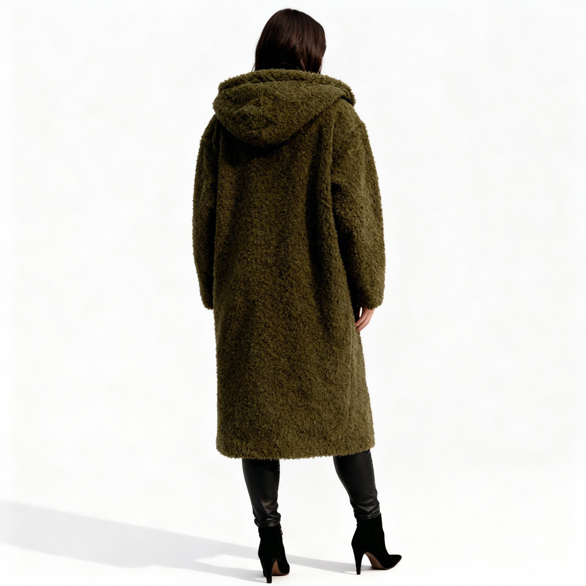 Long Manteau Élégant en Fausse Fourrure pour Femmes