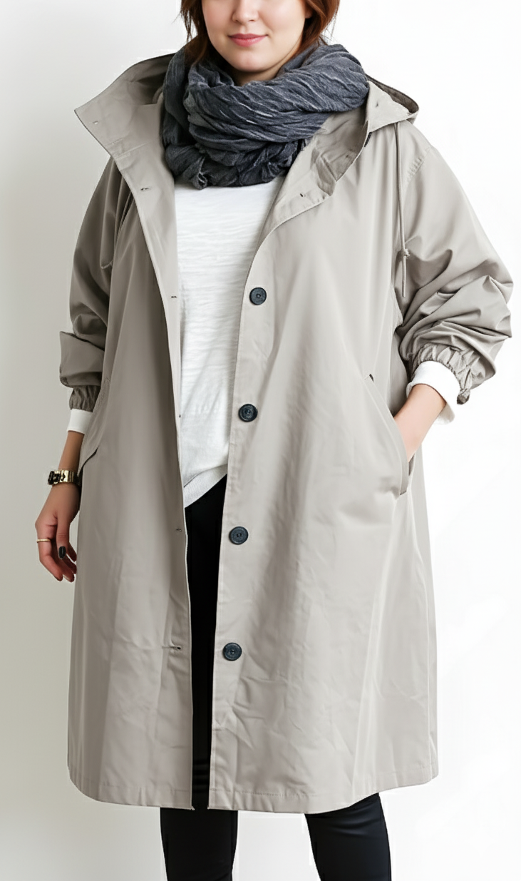 Grand Taille Manteau Trench Imperméable pour Femme