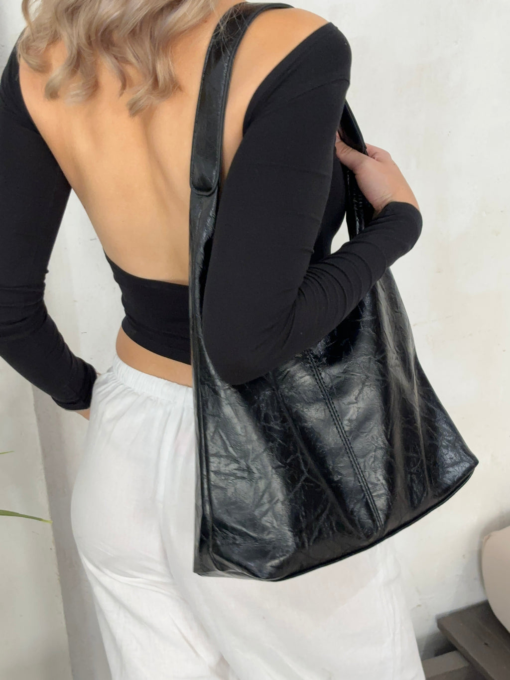 Sac fourre-tout en cuir vieilli au style vintage
