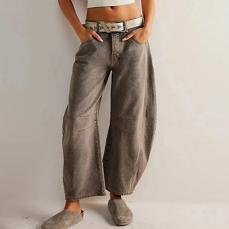 Deloise - Pantalon Femme à Jambes Larges