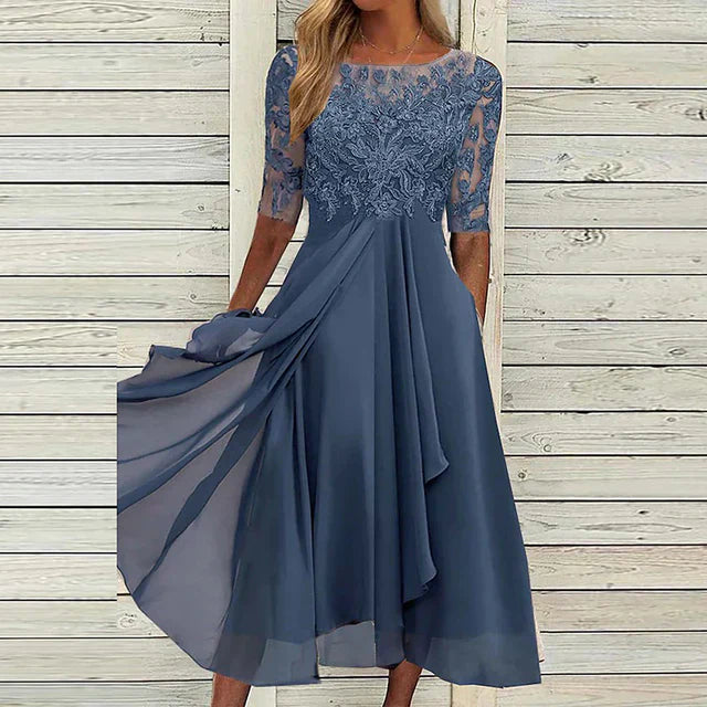 Robe de Soirée Chic en Bleu Foncé