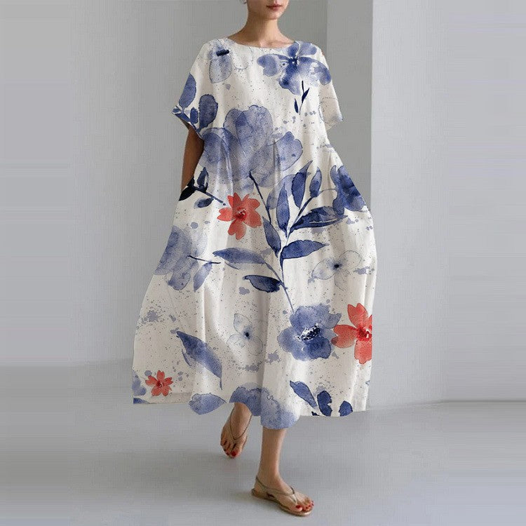 Robe à Motif Floral Éclatant