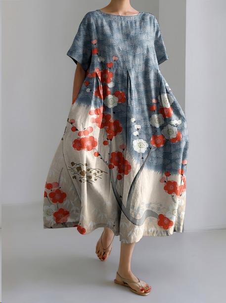 Robe à Motif Floral Éclatant