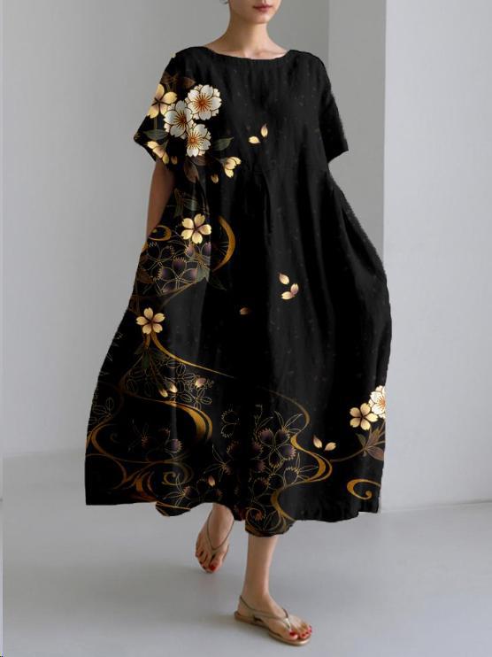 Robe à Motif Floral Éclatant