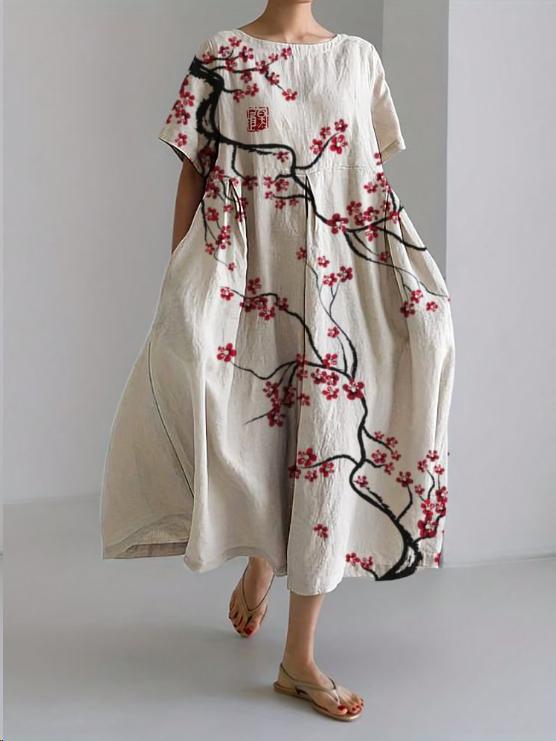 Robe à Motif Floral Éclatant