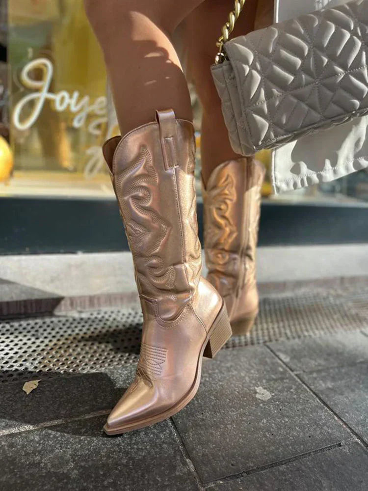 Chic Bottes Western en Métal