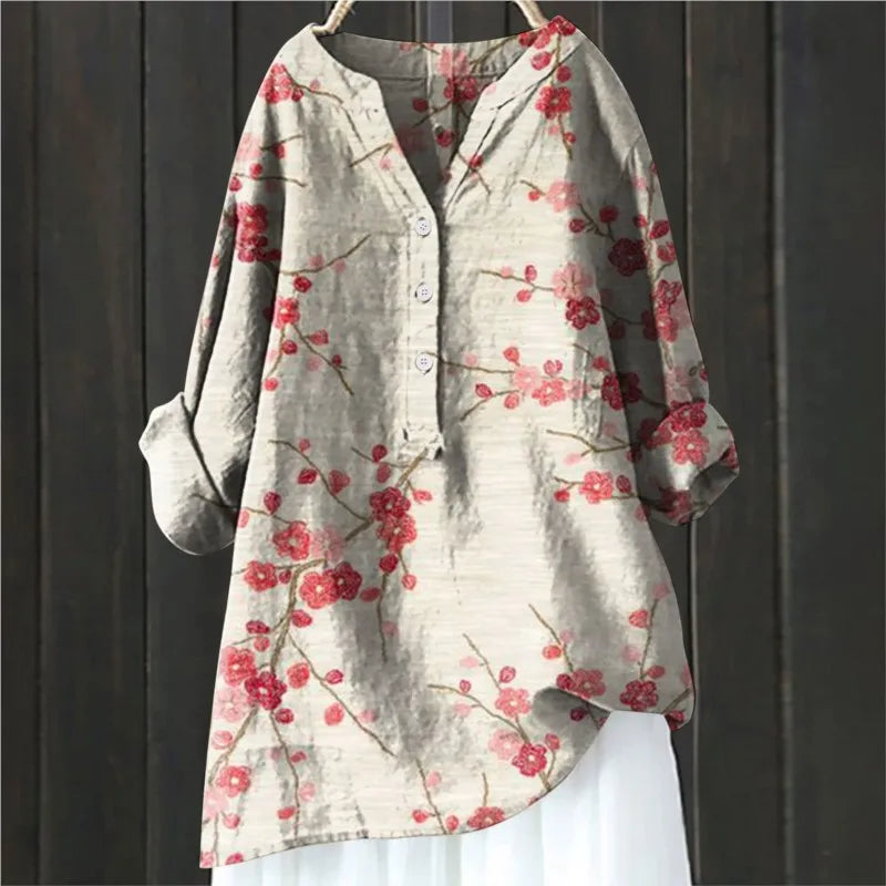 Blouse Décontractée à Motif Floral
