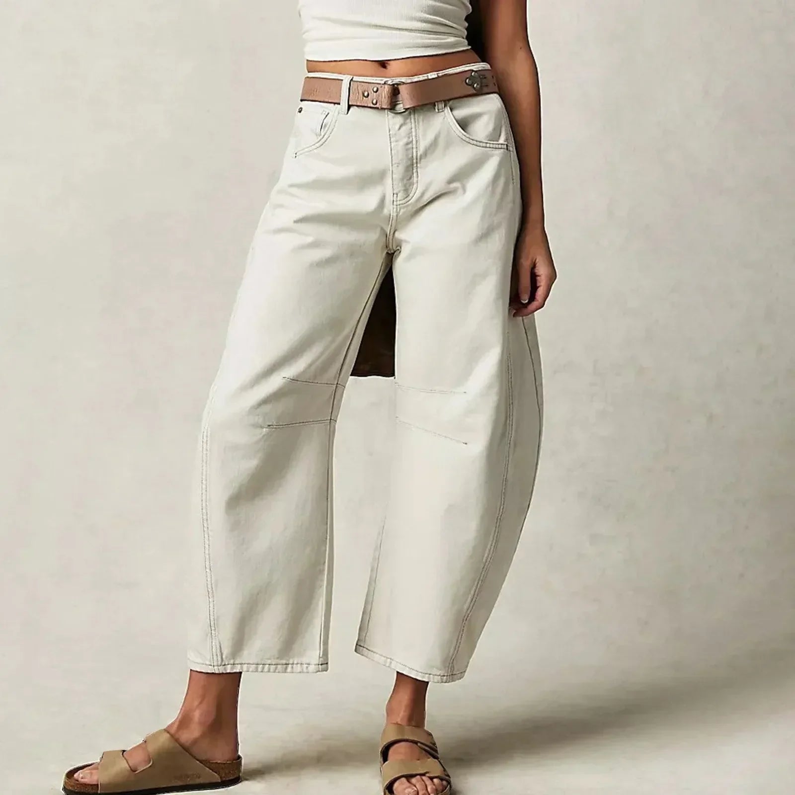 Deloise - Pantalon Femme à Jambes Larges