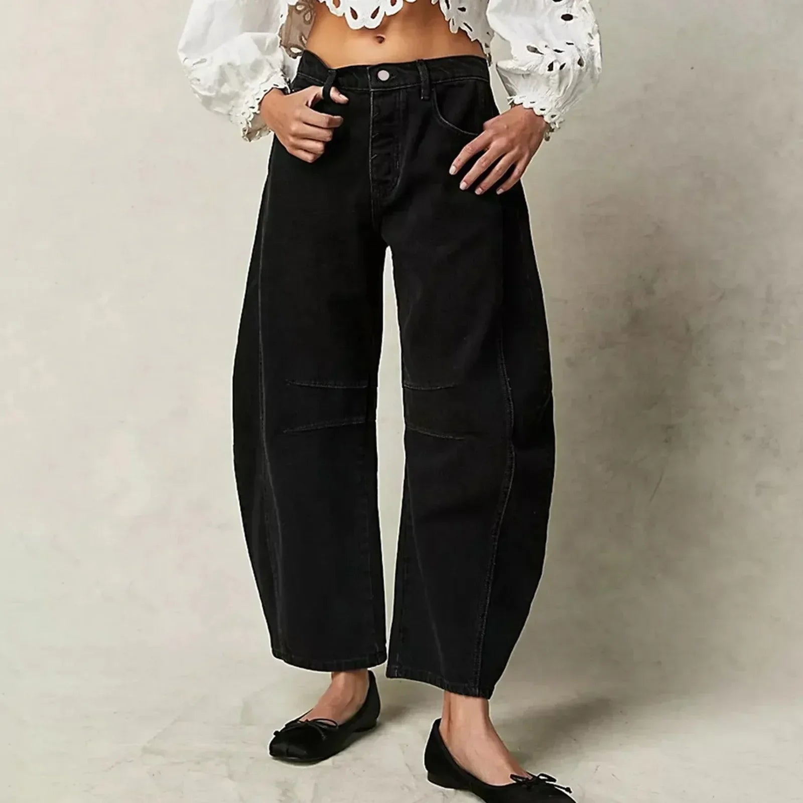 Deloise - Pantalon Femme à Jambes Larges