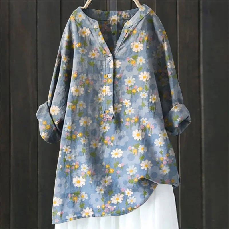 Blouse Décontractée à Motif Floral
