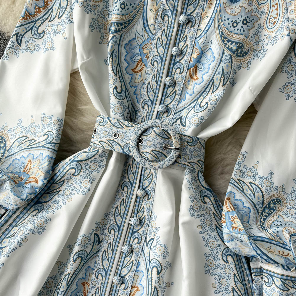 Robe A-Line Fleurie avec Ceinture