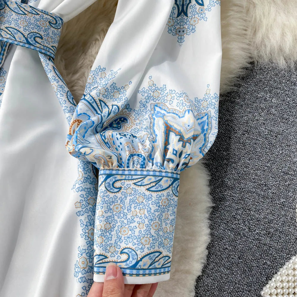 Robe A-Line Fleurie avec Ceinture