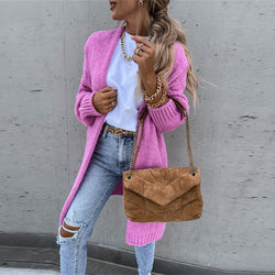 Doux Cardigan Long Tricoté pour Femme