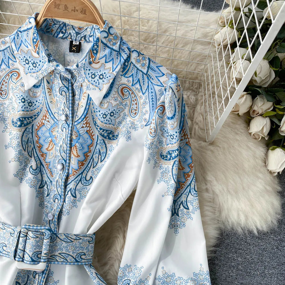 Robe A-Line Fleurie avec Ceinture