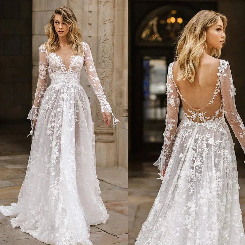 Élégante Robe de Mariée en Dentelle