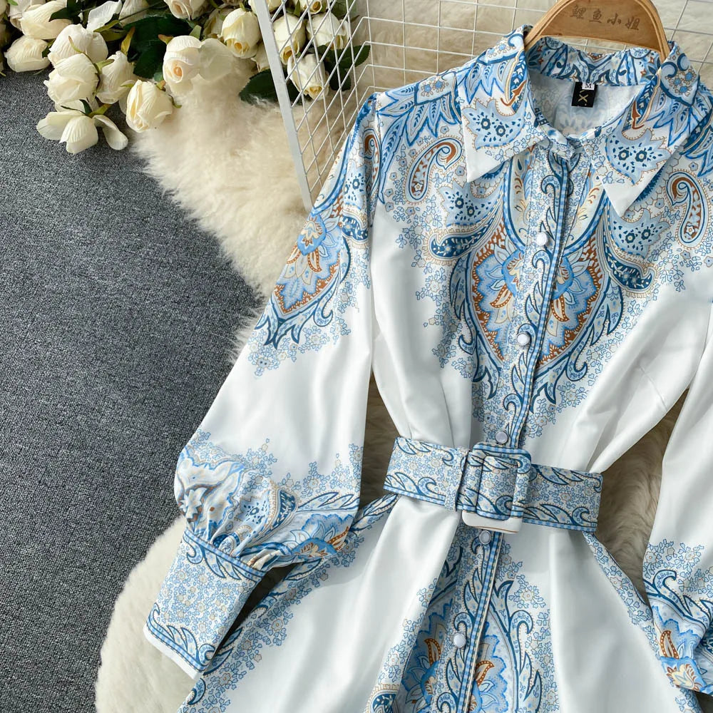 Robe A-Line Fleurie avec Ceinture