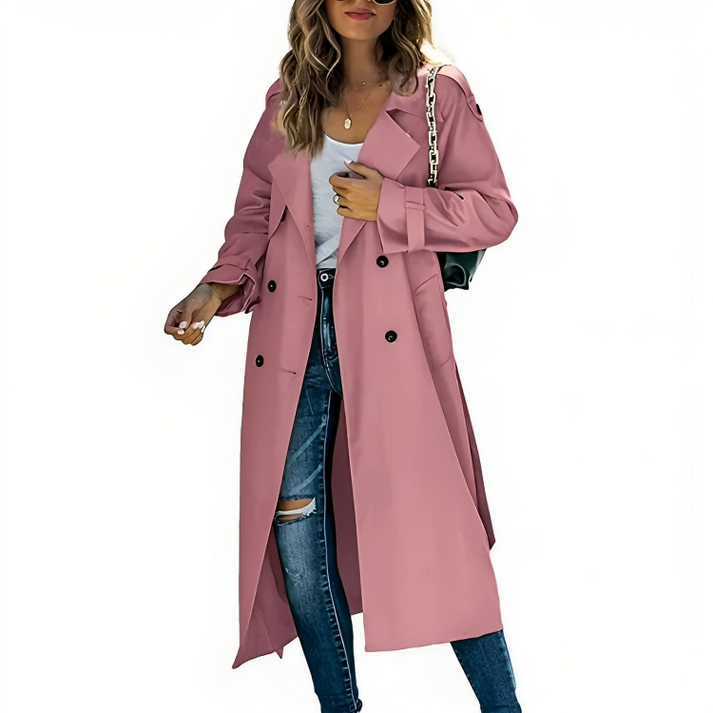Trench Chic à Double Boutonnage pour Femmes