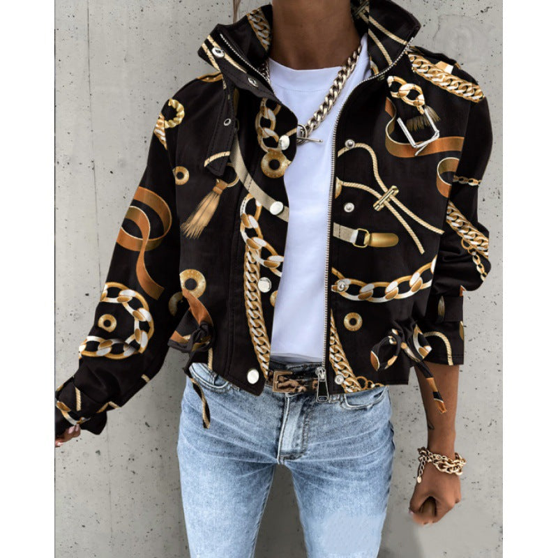 Veste Élégante Femme à Col Haut