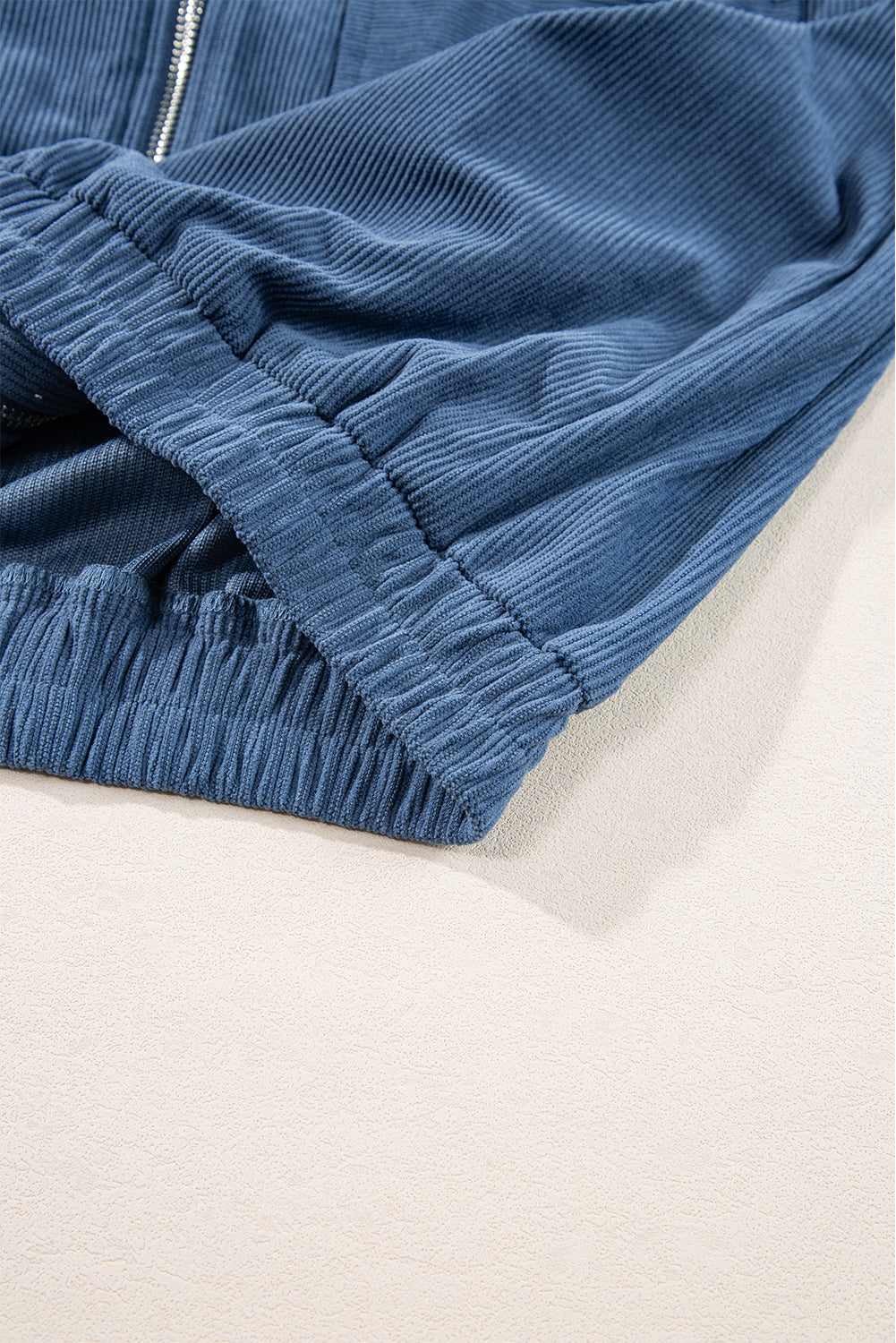 Veste Teal à Capuche avec Cordon de Serrage et Zip