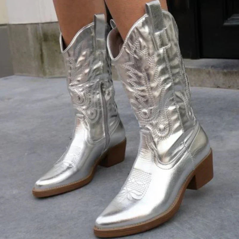 Chic Bottes Western en Métal