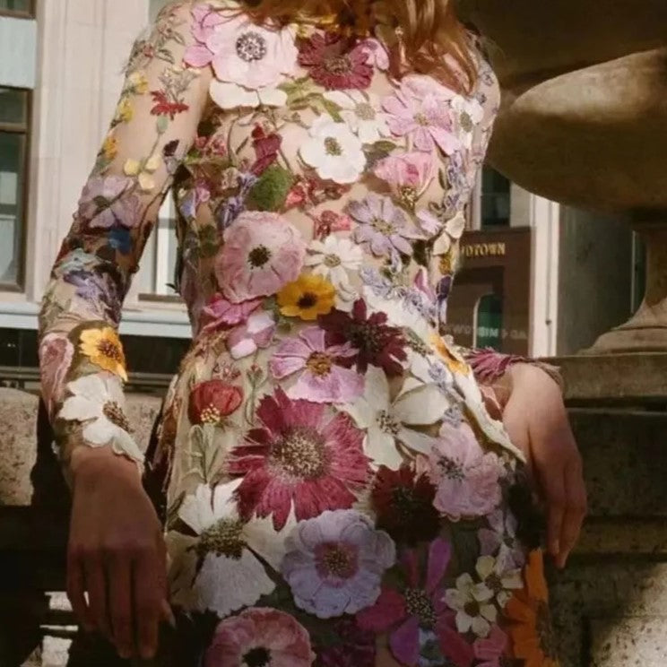 Unique Artisan Floral Dress
