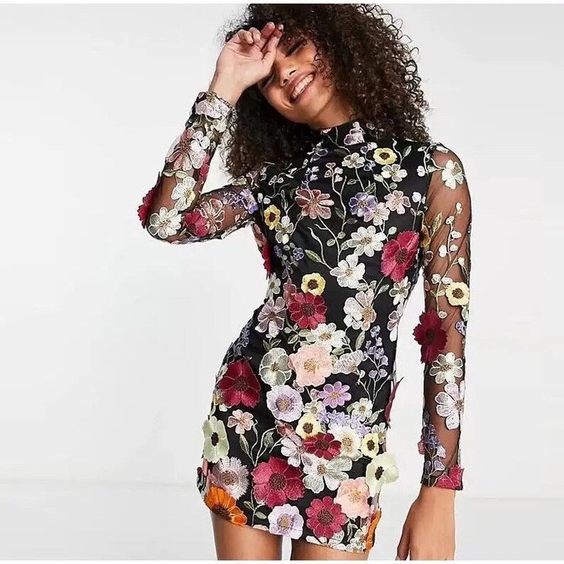 Unique Artisan Floral Dress