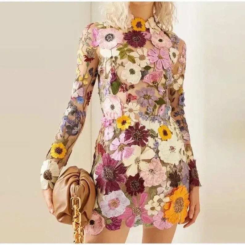 Unique Artisan Floral Dress