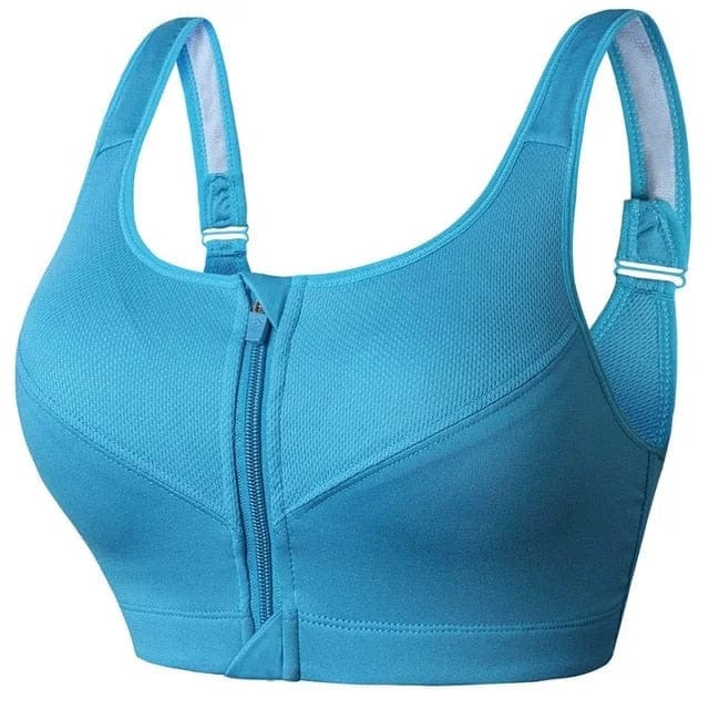 Soutien-gorge de sport grande taille avec fermeture éclair et design innovant